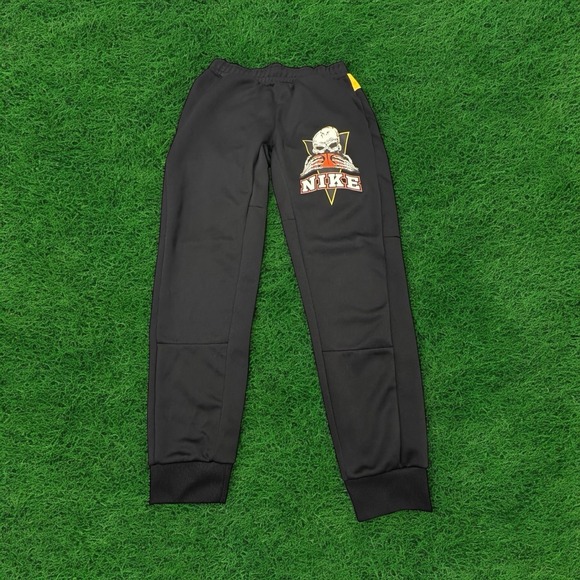 Nike Other - NIKE Frenzy Jogger Pants Small Mens Black Orange Yellow Skull Logo Basketball